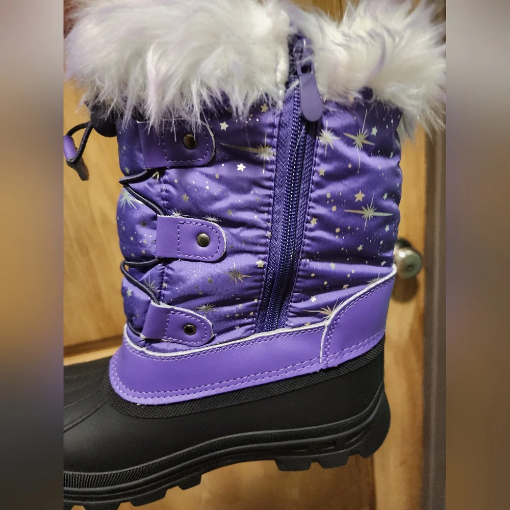 Demim Paris Purple and Black Rain & Snow Boots for All-Weather Adventures